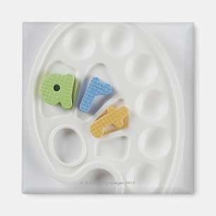 Aimant Vue courbe des alphabets sur une palette