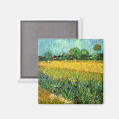 Aimant Vue d'Arles avec Irises au premier plan (Recto/Verso)