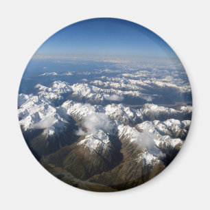 Aimant Vue de ciel de montagnes d'île du sud de la