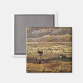 Aimant Vue de la mer à Scheveningen par Vincent van Gogh (Recto/Verso)