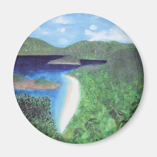 Aimant Vue de la plage de St John, Îles Vierges américain (Devant)