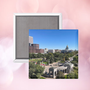 Aimant Vue de la skyline de Denver avec le Capitole de l'