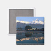 Aimant Vue de Macchapuchhre sur le lac Pokhara, Pokhara, (Recto/Verso)