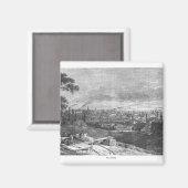 Aimant Vue de Manchester, gravée par T.Gustyne (Recto/Verso)