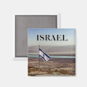 Aimant Vue de Masada avec drapeau israélien (Recto/Verso)