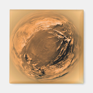 Aimant vue de Poisson-oeil de la surface du titan