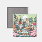 Aimant Vue de Tokyo (Recto/Verso)