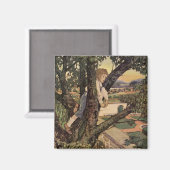 Aimant Vue des arbres par Jessie Willcox Smith (Recto/Verso)