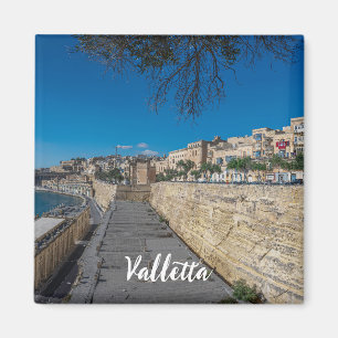 Aimant Vue du mur de la ville et du port à La Valette Mag