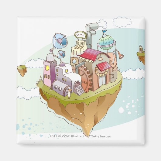 Aimant Vue d'une illustration abstraite colorée (Devant)