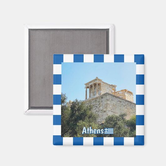 Aimant Vue extérieure de l'Acropole à Athènes, Grèce (Recto/Verso)