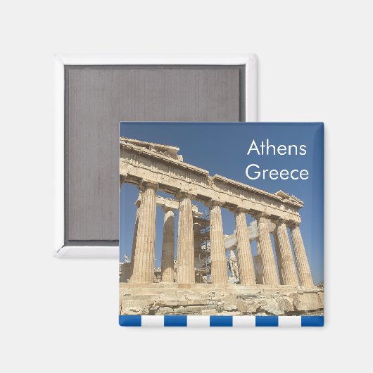 Aimant Vue extérieure des ruines antiques d'Athènes (Recto/Verso)