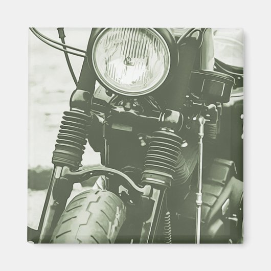 Aimant Vue frontale d'une moto de croiseur photo (Devant)