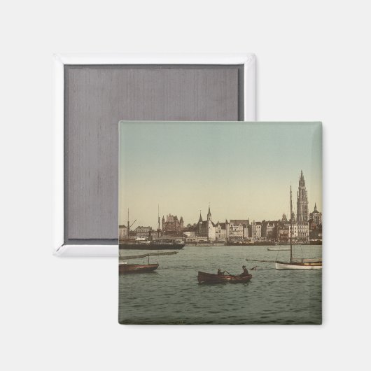Aimant Vue générale d'Anvers II, Belgique (Recto/Verso)