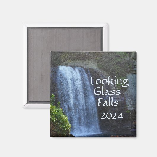 Aimant Vue Glass Falls Blue Ridge Mountains Cascade (Recto/Verso)