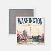 Aimant Vue historique de Washington DC (Recto/Verso)