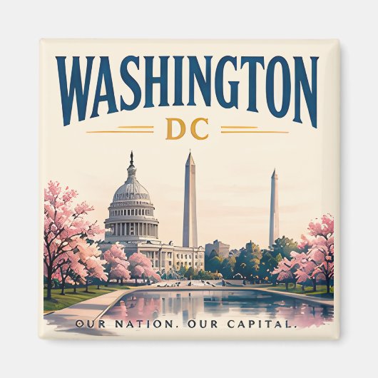 Aimant Vue historique de Washington DC (Devant)