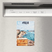 Aimant Vue imprenable sur Malte Méditerranée Island (In Situ (Lave-vaisselle))