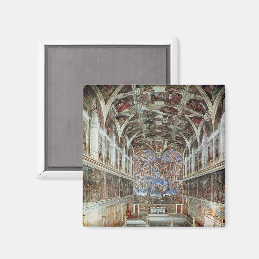 Aimant Vue intérieure de la chapelle Sixtine (Recto/Verso)