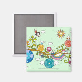 Aimant Vue latérale des enfants jouant sur la branche de  (Recto/Verso)