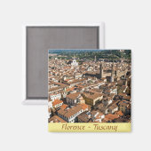 Aimant Vue panoramique aérienne de Florence - Toscane, It (Recto/Verso)