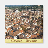 Aimant Vue panoramique aérienne de Florence - Toscane, It (Devant)