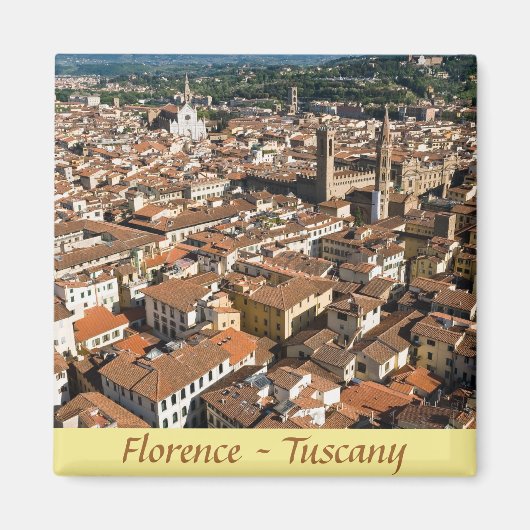 Aimant Vue panoramique aérienne de Florence - Toscane, It (Devant)