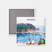 Aimant Vue panoramique d'Antalya Turquie (Recto/Verso)