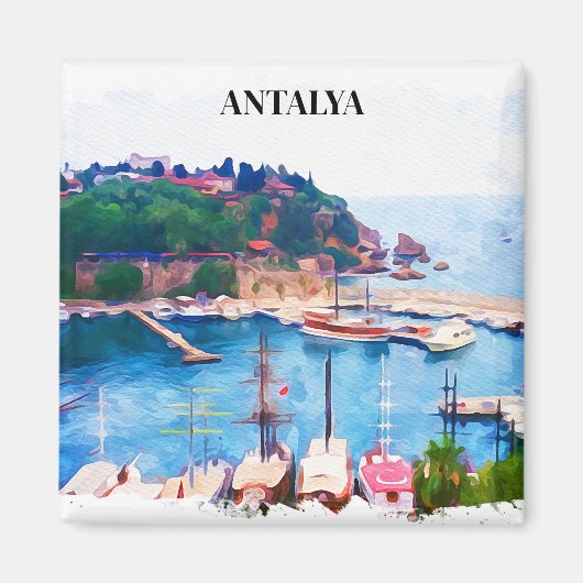 Aimant Vue panoramique d'Antalya Turquie (Devant)
