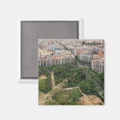 Aimant Vue panoramique de Barcelone depuis la Sagrada Fam (Recto/Verso)