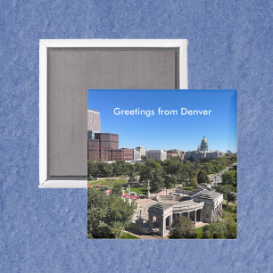 Aimant Vue panoramique de Denver avec personnalisation du