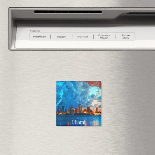 Aimant Vue panoramique de Miami Florida (In Situ (Lave-vaisselle))