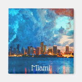 Aimant Vue panoramique de Miami Florida (Devant)