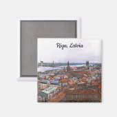 Aimant Vue panoramique de Riga, Lettonie (Recto/Verso)