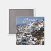 Aimant Vue panoramique sur Oia, Grèce (Recto/Verso)
