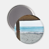 Aimant Vue Plage Sous Parasol (Recto/Verso)