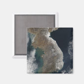 Aimant Vue satellite de la chute de neige (Recto/Verso)