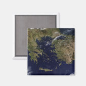 Aimant Vue satellite de la Grèce et de la Turquie (Recto/Verso)