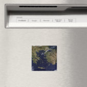 Aimant Vue satellite de la Grèce et de la Turquie (In Situ (Lave-vaisselle))