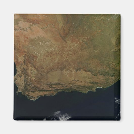 Aimant Vue satellite de l'Afrique du Sud (Devant)