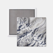 Aimant Vue satellite d'un glacier himalayen (Recto/Verso)