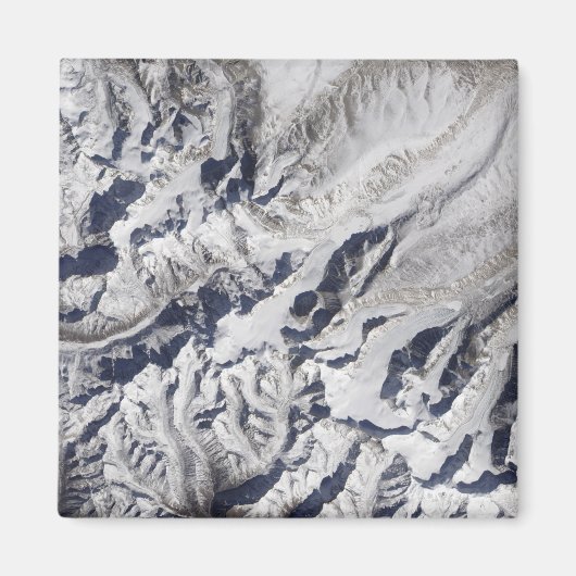 Aimant Vue satellite d'un glacier himalayen (Devant)