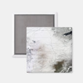 Aimant Vue satellite d'une énorme tempête d'hiver au-dess (Recto/Verso)