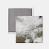 Aimant Vue satellite d'une tempête hivernale sévère (Recto/Verso)