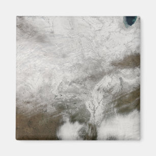 Aimant Vue satellite d'une tempête hivernale sévère