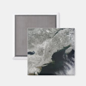 Aimant Vue satellite sur la neige (Recto/Verso)