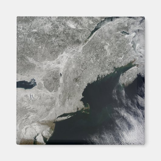 Aimant Vue satellite sur la neige (Devant)