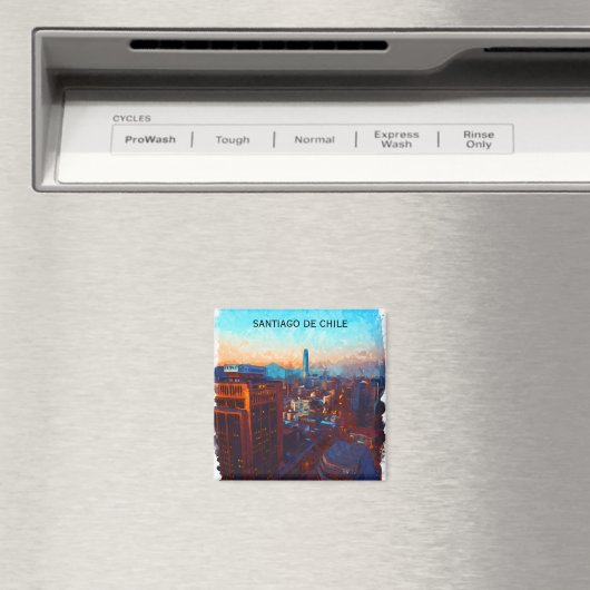 Aimant Vue Skyline Santiago du Chili (In Situ (Lave-vaisselle))