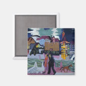 Aimant Vue sur Bâle et le Rhin, Ernst Ludwig Kirchner (Recto/Verso)