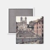 Aimant Vue sur la Place d'Espagne ou Scalinata (Recto/Verso)